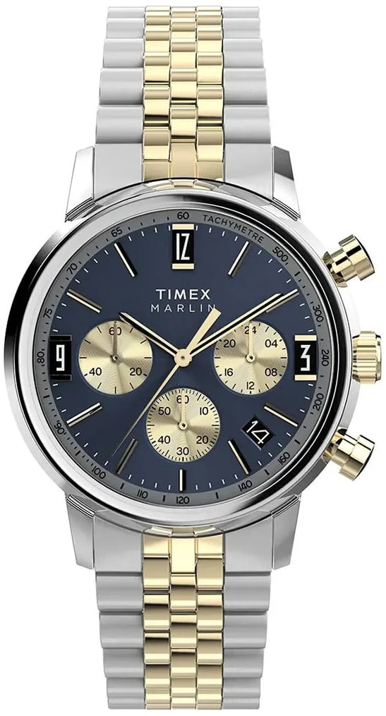 Timex Herrklocka TW2W60200 Marlin Blå/Gulguldtonat stål Ø40 mm