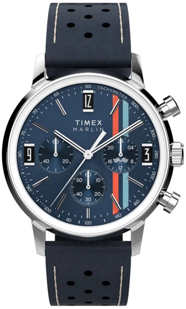 Timex Herrklocka TW2W99000 Marlin Blå/Läder Ø40 mm