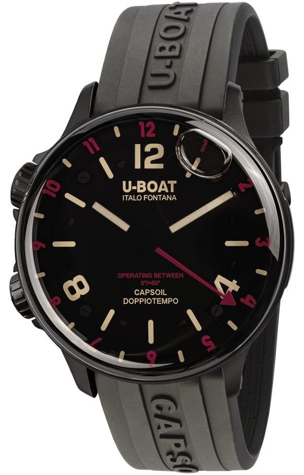 U-Boat Herrklocka 8841/B Capsoil Svart/Gummi Ø45 mm