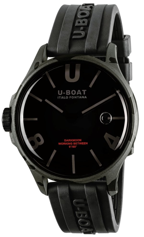 U-Boat Herrklocka 9553 Darkmoon Vintage Svart/Gummi Ø44.8 mm