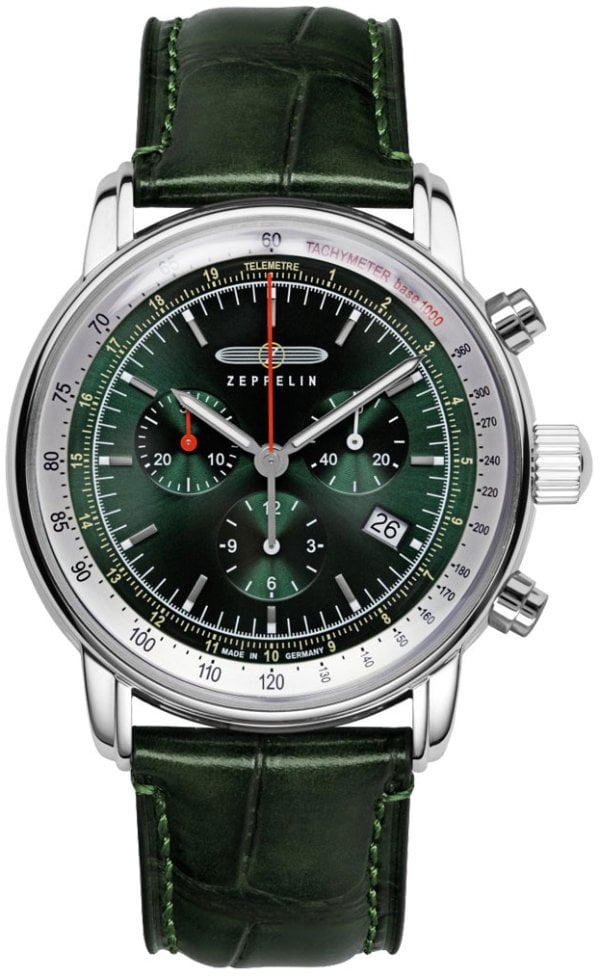 Zeppelin Herrklocka 8888-4 Marine Grön/Läder Ø42 mm