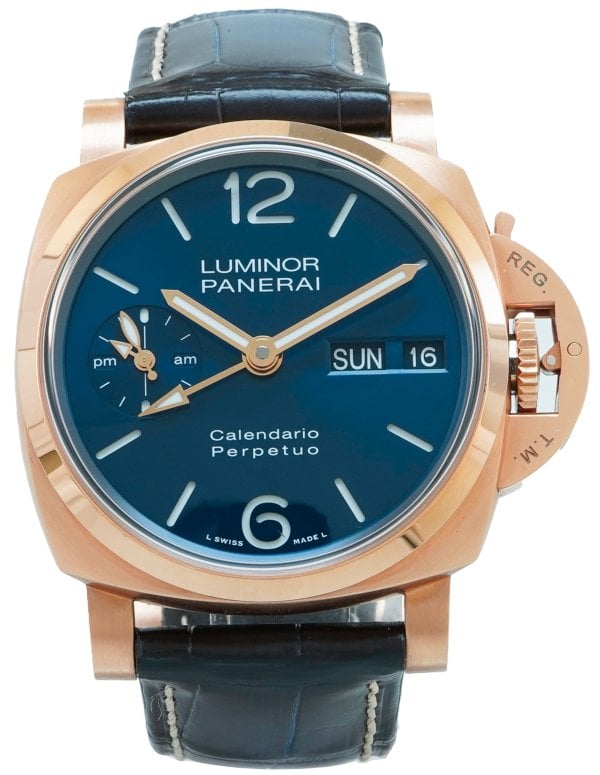 Panerai Herrklocka PAM00742 Luminor Blå/Läder Ø44 mm