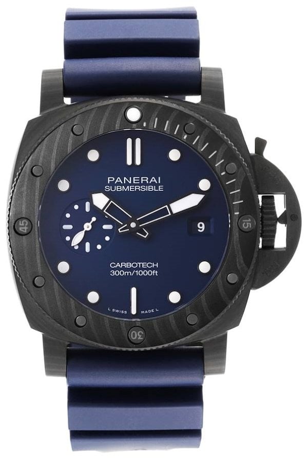 Panerai Herrklocka PAM01232 Submersible Blå/Gummi Ø44 mm