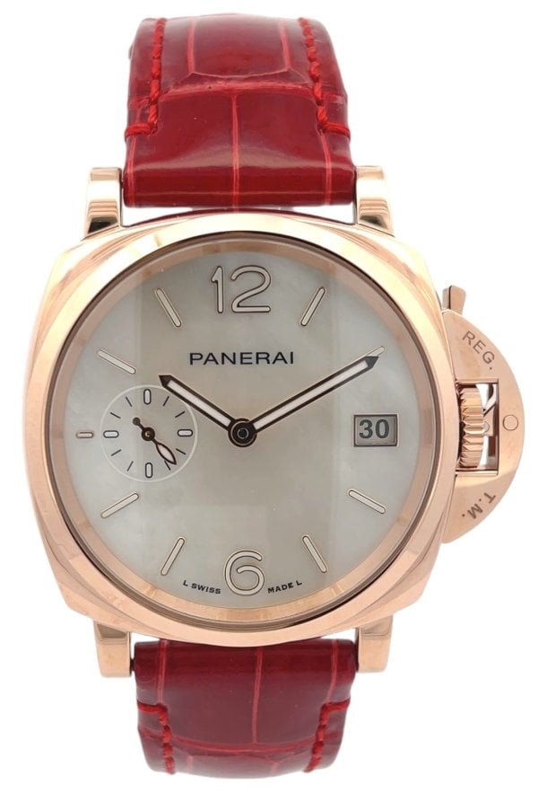Panerai Herrklocka PAM01280 Luminor Vit/Läder Ø42 mm
