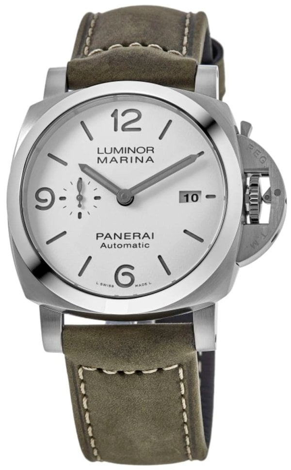 Panerai Herrklocka PAM01314 Luminor Vit/Läder Ø44 mm