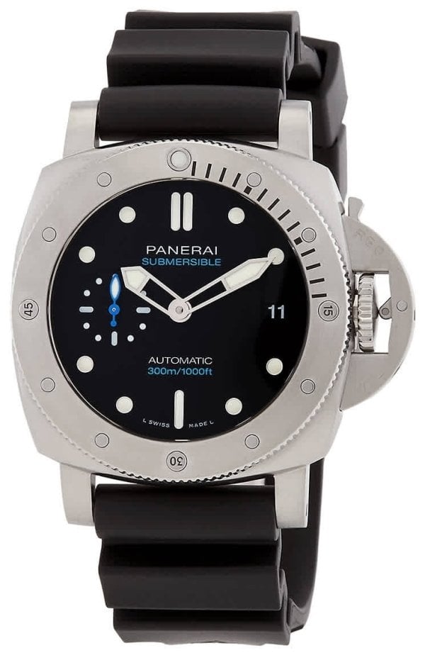Panerai Herrklocka PAM02973 Submersible Svart/Gummi Ø42 mm