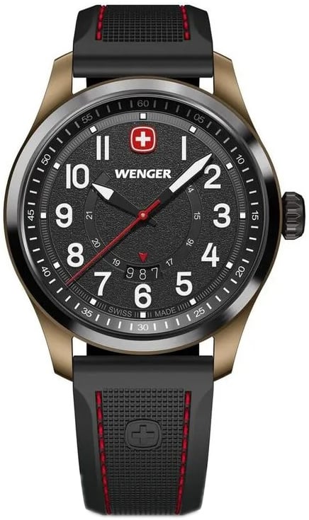 Wenger Herrklocka 01.0541.124 Terragraph Svart/Gummi Ø43 mm