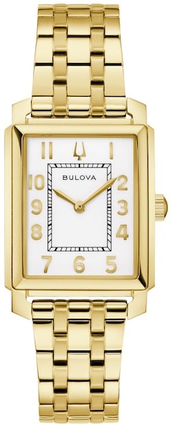 Bulova Damklocka 97L186 Sutton Vit/Gulguldtonat stål