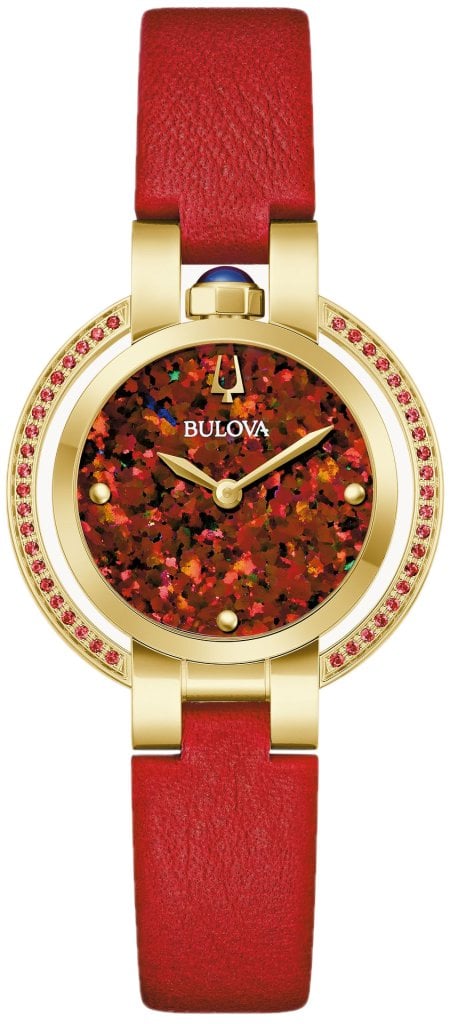 Bulova Damklocka 97R105 Rubaiyat Röd/Läder Ø30 mm
