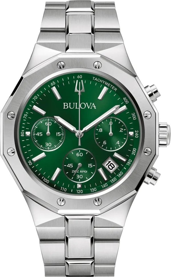 Bulova Herrklocka 96B409 Classic Grön/Stål Ø44 mm