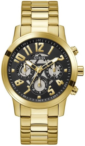 Guess Herrklocka GW0627G2 Parker Svart/Gulguldtonat stål Ø44 mm