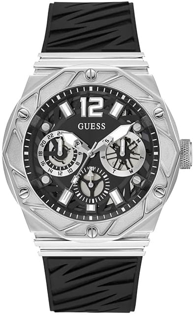Guess Herrklocka GW0634G1 Multifunction Svart/Gummi Ø47.2 mm