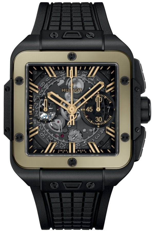 Hublot Herrklocka 821.CM.0130.RX Square Bang Unico Gummi Ø42 mm