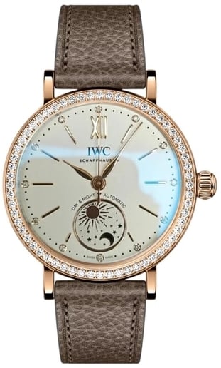 IWC Damklocka IW659802 Portofino Silverfärgad/Läder Ø34 mm