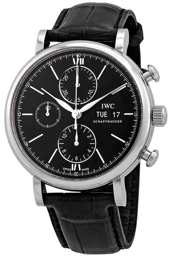 IWC Herrklocka IW391029 Portofino Svart/Läder Ø42 mm