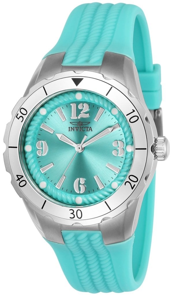 Invicta Damklocka 24124 Angel Turkos/Gummi Ø38 mm