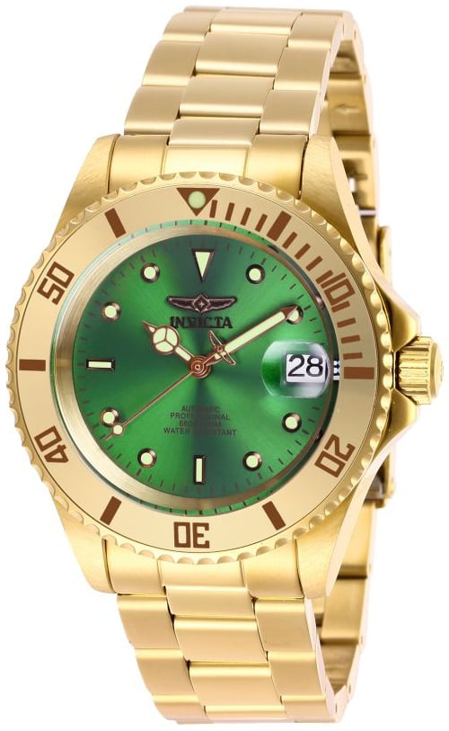 Invicta Herrklocka 28665 Pro Diver Grön/Gulguldtonat stål Ø40 mm