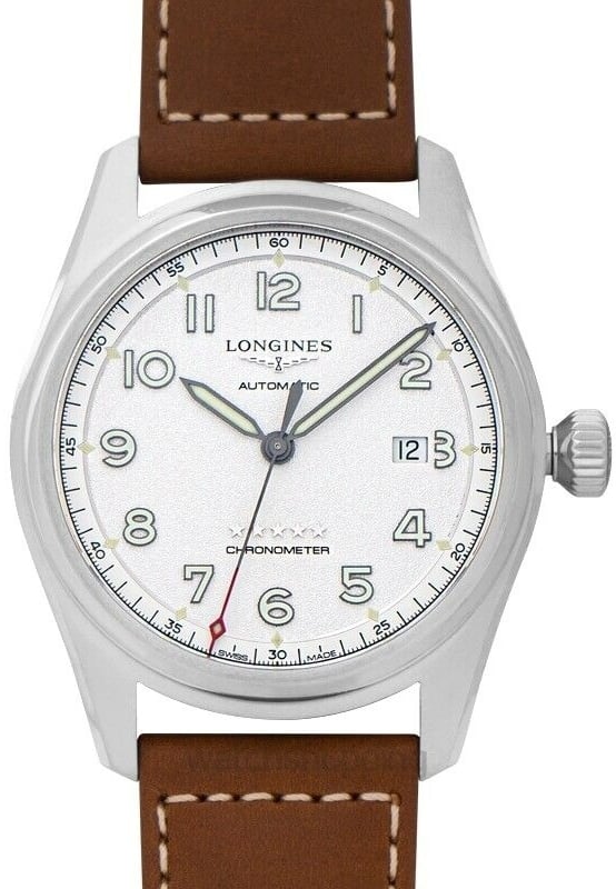 Longines Herrklocka L3.811.4.73.2 Spirit Silverfärgad/Läder Ø42 mm