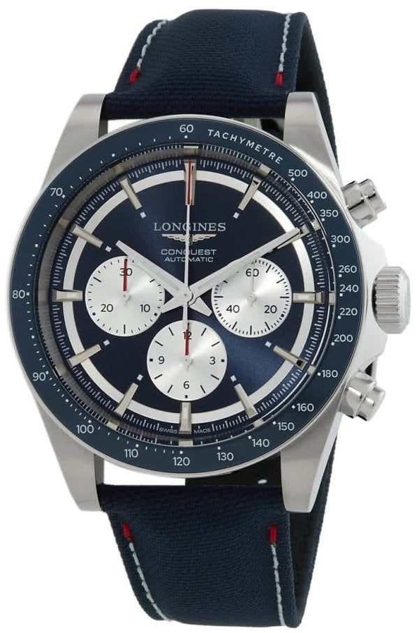 Longines Herrklocka L3.835.4.91.2 Conquest Blå/Läder Ø42 mm