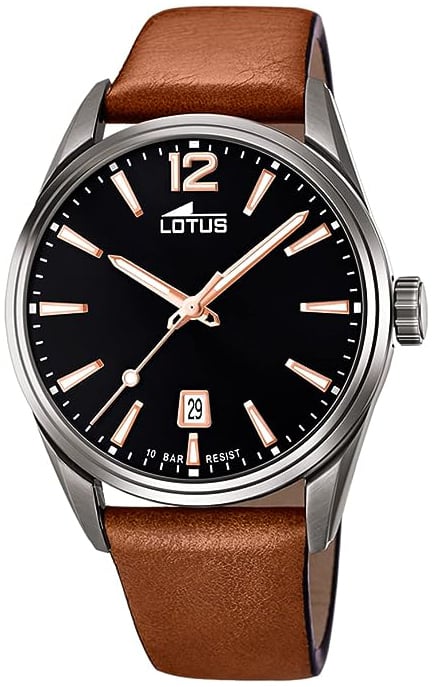 Lotus Herrklocka 18685/2 Chrono Svart/Läder Ø42 mm