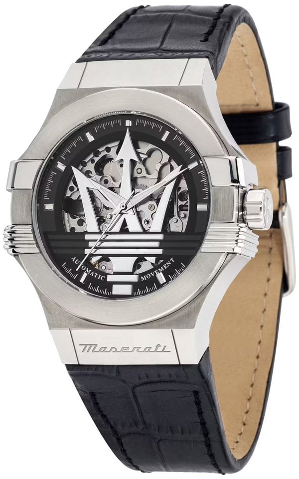 Maserati Herrklocka R8821108052 Potenza Skelettskuren/Läder Ø42 mm