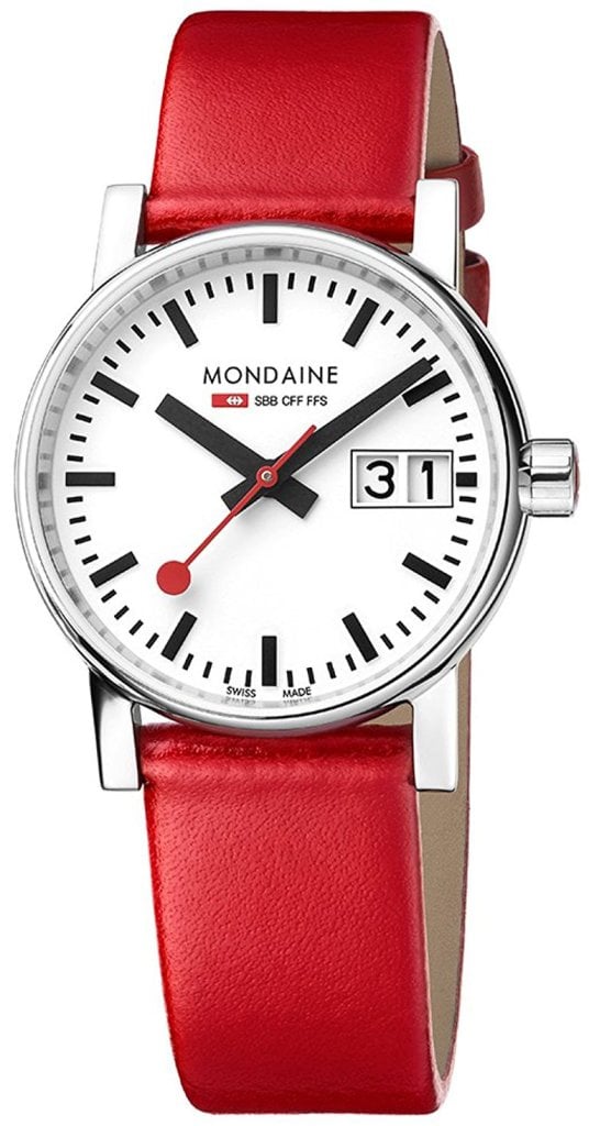 Mondaine Damklocka MSE.30210.LC Vit/Läder Ø30 mm
