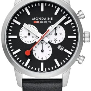 Mondaine Herrklocka MSD.41420.LBV Neo Svart/Läder Ø41 mm