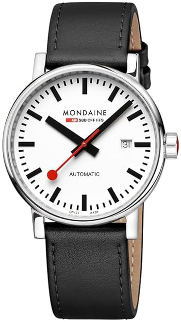 Mondaine MSE.40610.LBV Evo2 Vit/Läder Ø40 mm