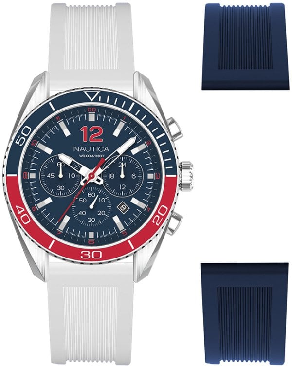 Nautica Herrklocka NAPKBF019 Biscane Blå/Gummi Ø46 mm