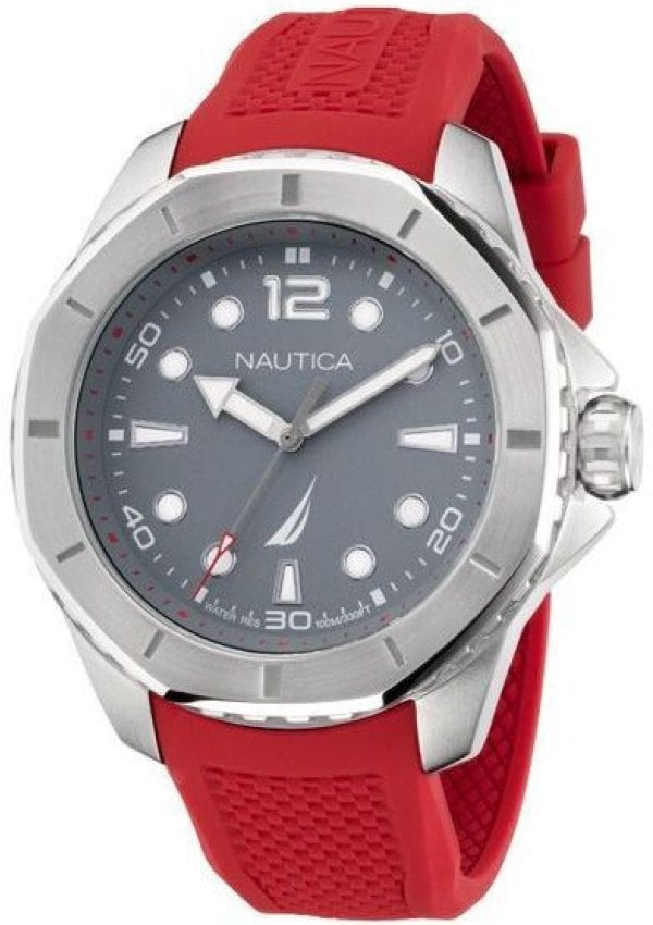 Nautica Herrklocka NAPKMF202 Koh May Bay Grå/Gummi Ø46 mm