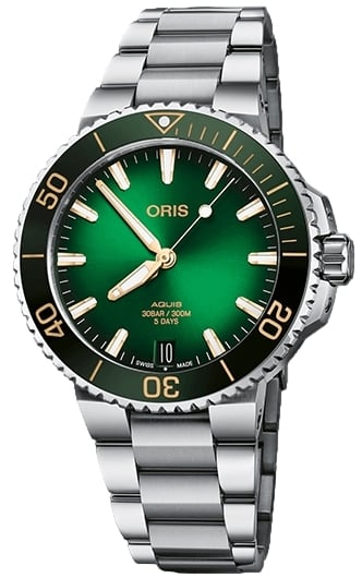 Oris Herrklocka 01 400 7769 4127-07 8 22 09PEB Aquis Grön/Stål