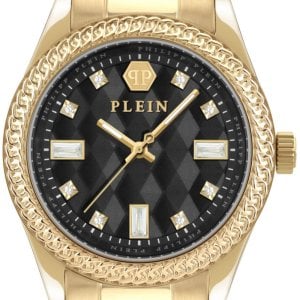 Philipp Plein Damklocka PWCDA0624 Queen Svart/Gulguldtonat stål Ø38