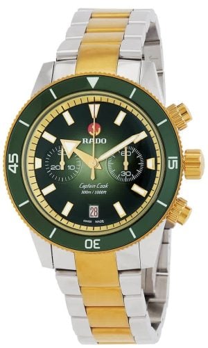 Rado Herrklocka R32151318 Captain Cook Grön/Gulguldtonat stål Ø43