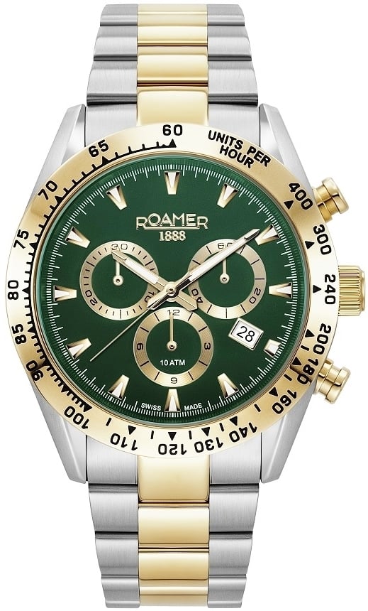 Roamer Monza Herrklocka 850837-47-75-20 Monza 100 Grön/Stål Ø42 mm