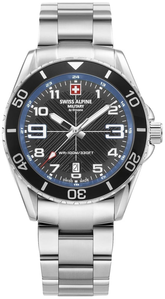 Swiss Alpine Military Herrklocka 7029.1135 Raptor Svart/Stål Ø42 mm