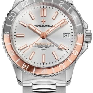 Venezianico Herrklocka 3521503C Nereide GMT Silverfärgad/Stål Ø39