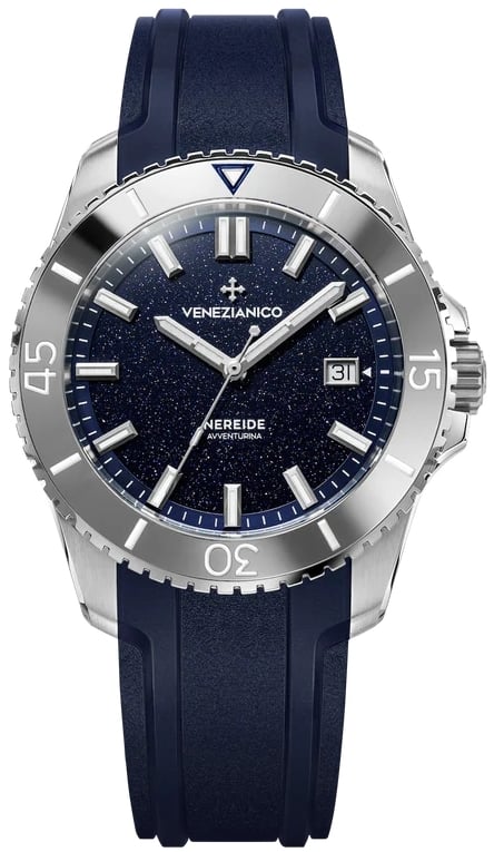 Venezianico Herrklocka 4521550 Nereide Avventurina Blå/Gummi Ø42 mm