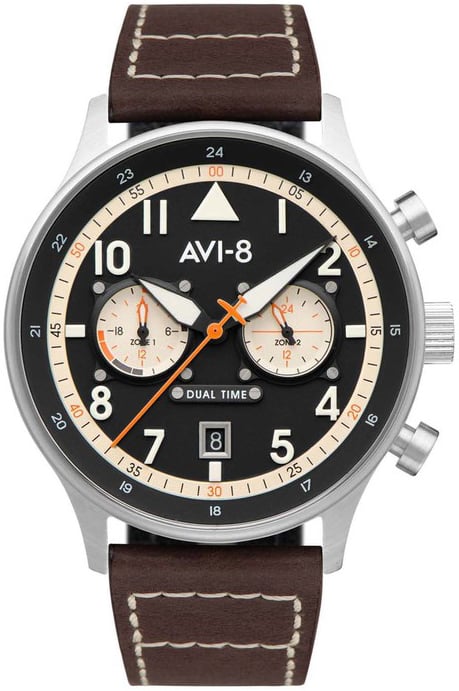 AVI-8 Herrklocka AV-4088-01 Hawker Hurricane Svart/Läder Ø43 mm