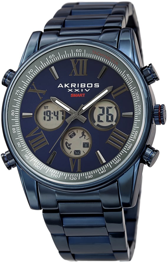 Akribos xxiv herrklocka ak1095bu divers blå/stål ø45 mm akribos xxiv herrklocka ak1095bu divers blå/stål ø45 mm