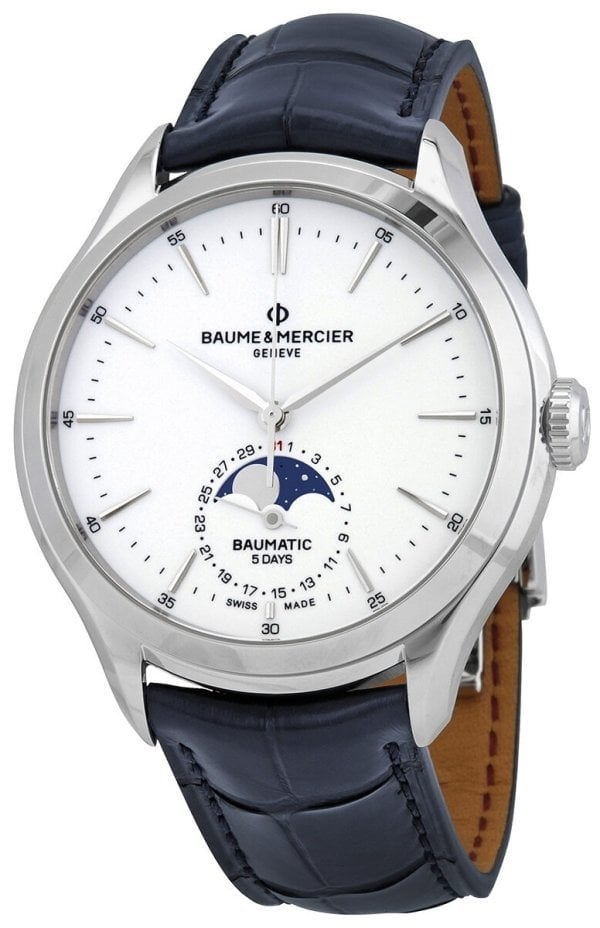 Baume & Mercier Herrklocka M0A10549 Clifton Vit/Läder Ø42 mm