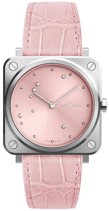 Bell & Ross BRS-EP-ST/SCR BR S Rosa/Läder Ø39 mm