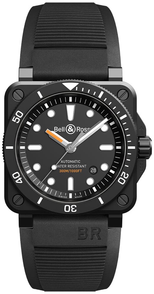 Bell & Ross Herrklocka BR0392-D-BL-CE/SRB Br 03-92 Grå/Gummi