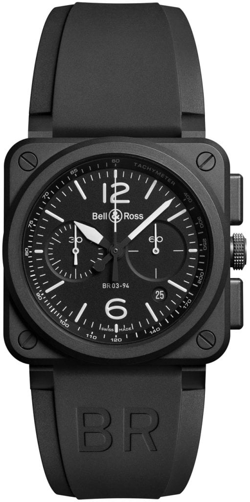 Bell & Ross Herrklocka BR0394-BL-CE Br 03-94 Svart/Gummi