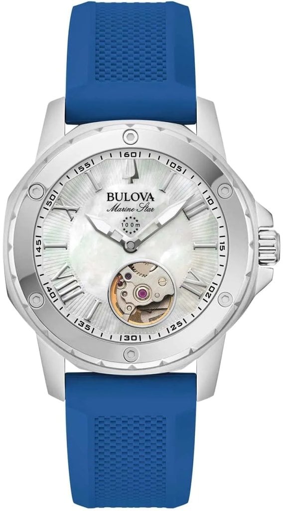 Bulova Damklocka 96L324 Marine Star Vit/Gummi Ø35 mm