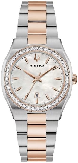Bulova Damklocka 98R283 Surveyor Vit/Roséguldstonat stål Ø31 mm