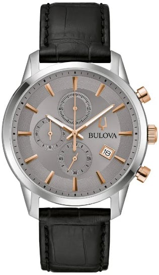 Bulova Herrklocka 98B409 Sutton Grå/Läder Ø41 mm