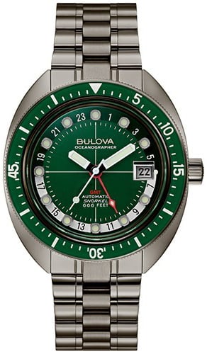 Bulova Herrklocka 98B415 Oceanographer Grön/Stål Ø41 mm