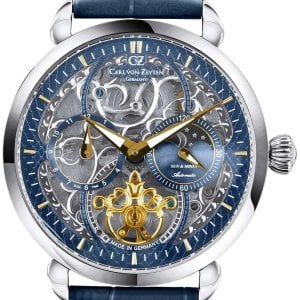 Carl von Zeyten Herrklocka CVZ0005BLGS Neukirch Blå/Läder Ø45 mm