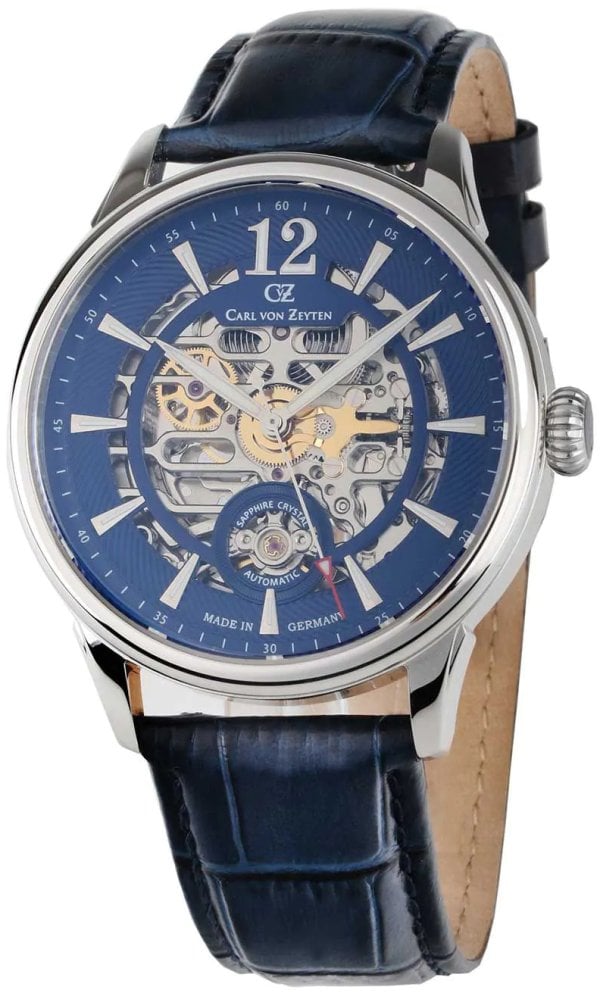 Carl von Zeyten Herrklocka CVZ0080BLS Schramberg Blå/Läder Ø43 mm