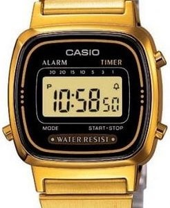 Casio Damklocka LA-670WGA-1DF Classic LCD/Gulguldtonat stål 25x30 mm